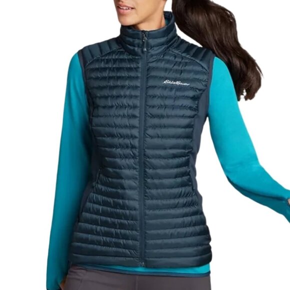 Eddie Bauer EB800 First Ascent Goose Down Packable Puffer Vest Turquoise Medium - Picture 1 of 16